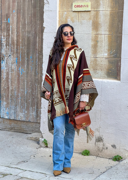 WOOL PONCHO - SAMI GREY